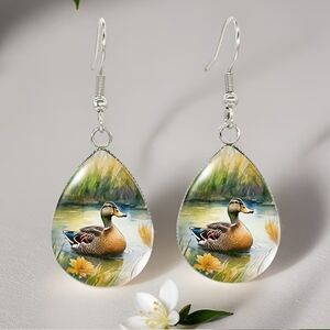 Charming Duck Earrings Stainless Steel